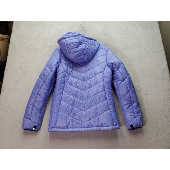 Gerry Puffer Jacket Girls Large Purple Nylon Long Sleeve Hooded Full Zipper Logo - Picture 2 of 9